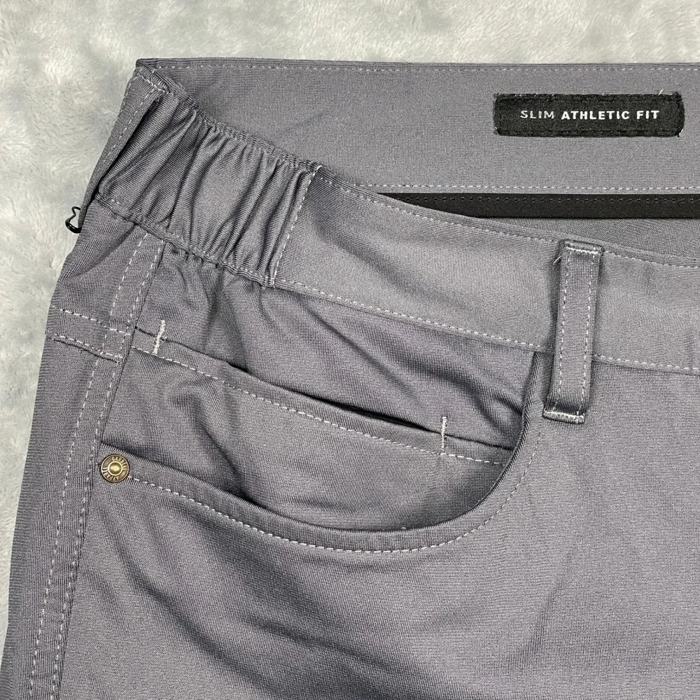 Barbell Apparel Slim Athletic Fit Pants Mens Grey Performance Chino Commuter 32